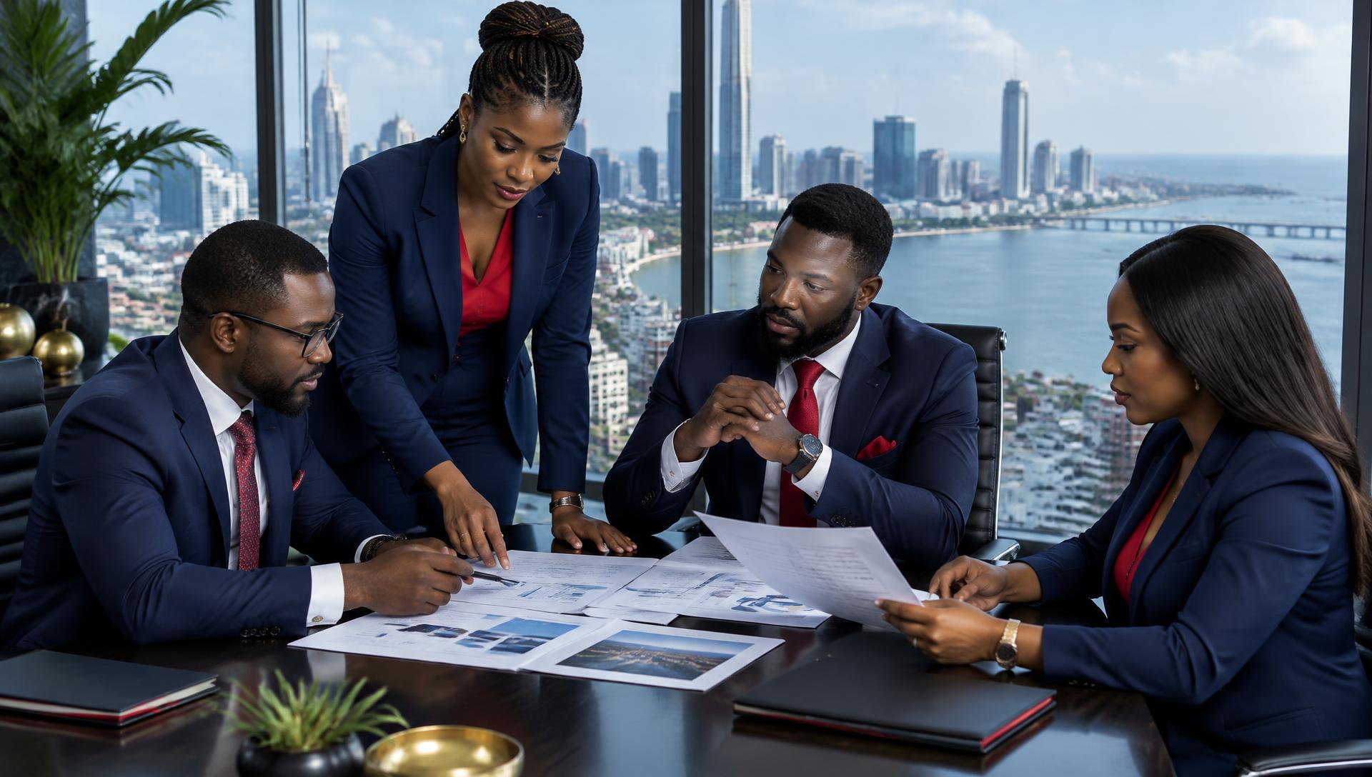 Business leaders reviewing strategy in an office